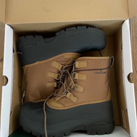 New Staheekum Men's Insulated Snow Boot Brown Waterproof Cold -20 Lace Up NIB - Picture 6 of 6
